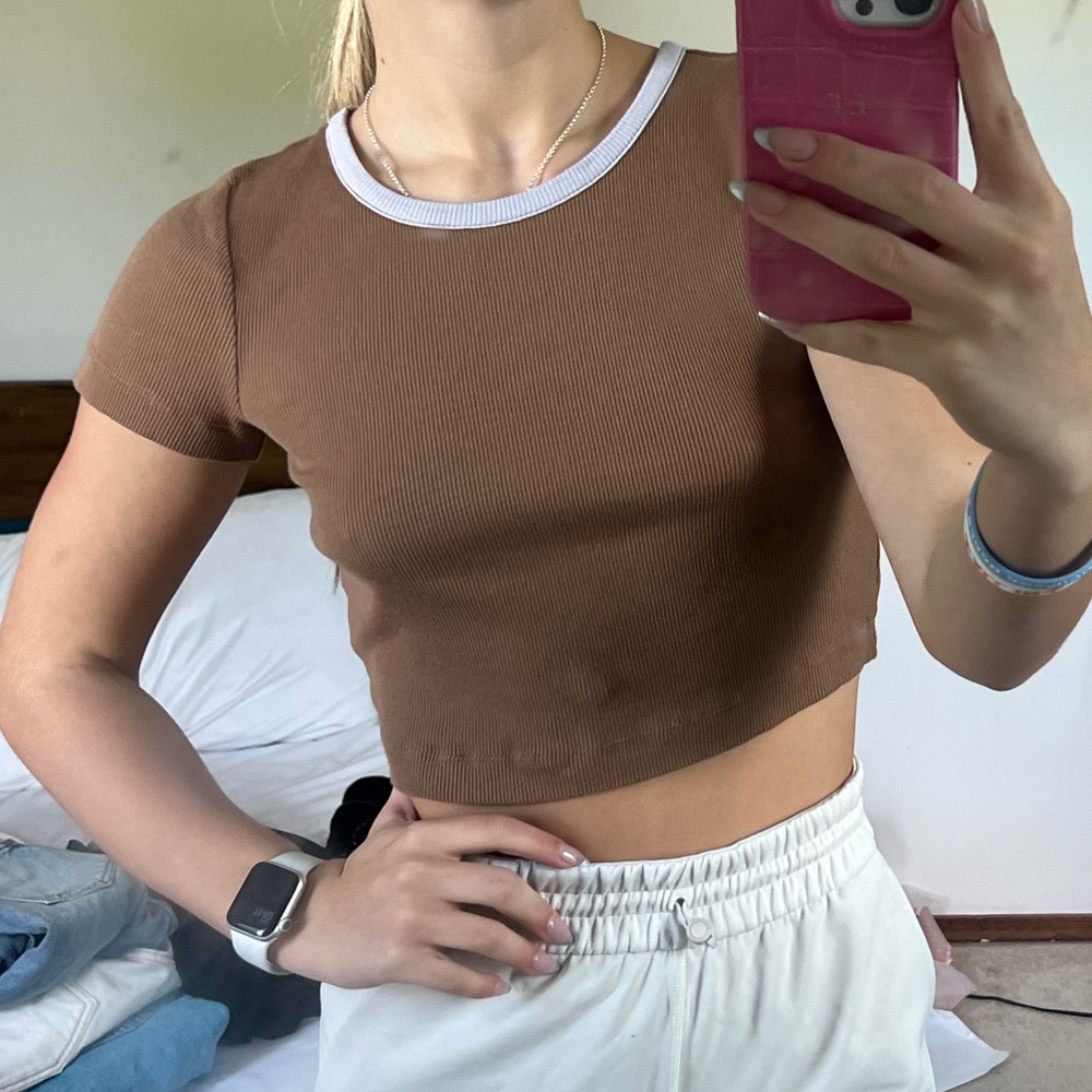 brown ribbed urban outfitters tee